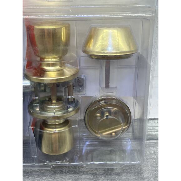 RELIABILT Deadbolt Gallo Polished Brass Keyed Entry Door Knob Combo. {105}. - Picture 6 of 13
